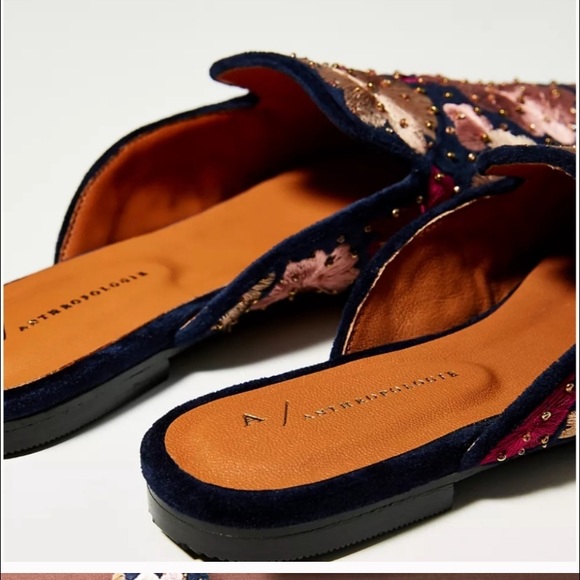 ANTHROPOLOGIE Studded Violet Slides Flats 7 NWT - Picture 4 of 10